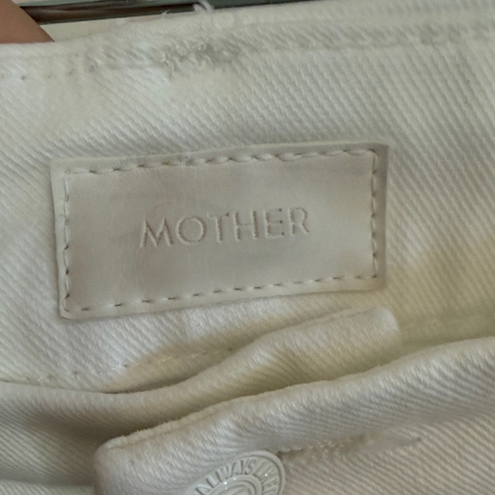 Mother High-Waisted Looker Ankle Fray White Jeans, Size 31 - Picture 3 of 15